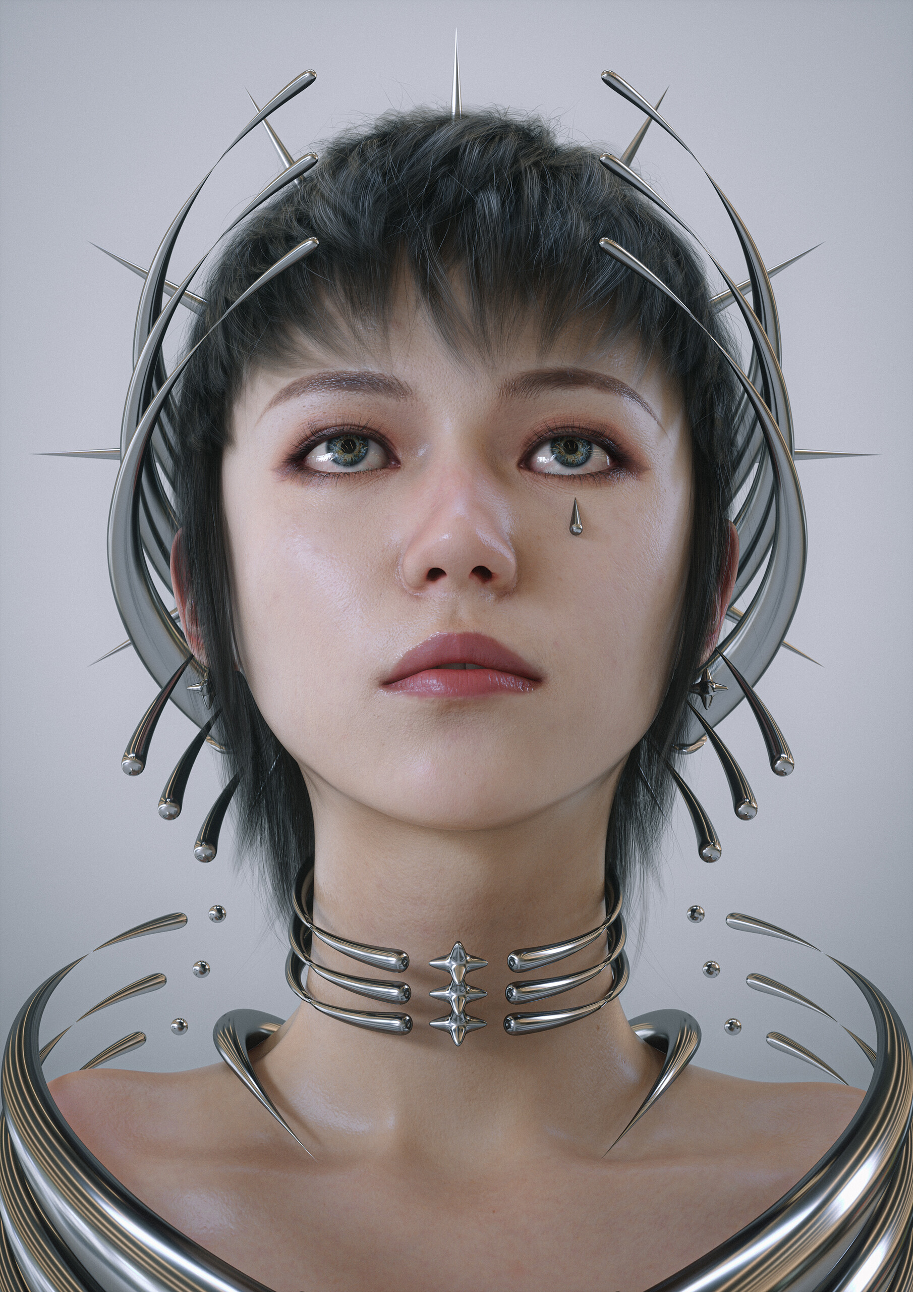 高精度3D人物角色模型 - 含骨骼绑定和表情权重